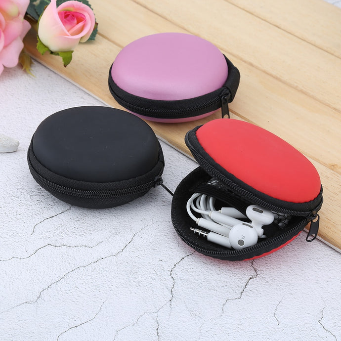 Portable Mini Round Hard Storage earphone