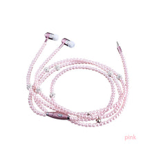 Load image into Gallery viewer, Necklace Earphone In-Ear Pink Rhinestone