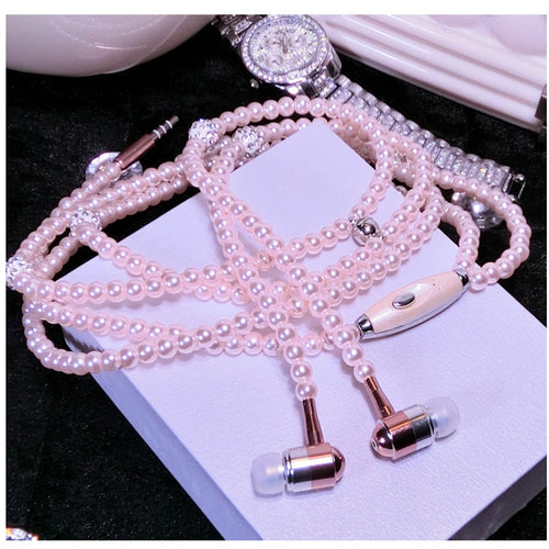 Necklace Earphone In-Ear Pink